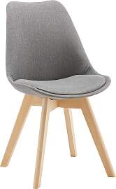Stuhl Rocksi Grau Webstoff Echtholz Beine