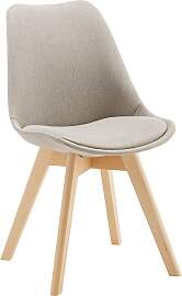 Stuhl Rocksi Hellgrau Webstoff Echtholz Beine