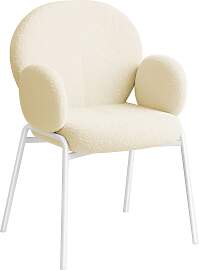 Stuhl Scandi gepolstert, Bouclé-Stoff - creme,