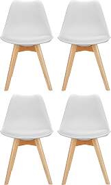 Stuhl-Set Scandi 4er-Set Weiß