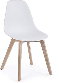 Stuhl System 4er-Set, Kunststoff und Buchenholz,