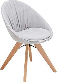 Stuhl Valera Hellgrau Mikrofaser Drehbar Gepolstert