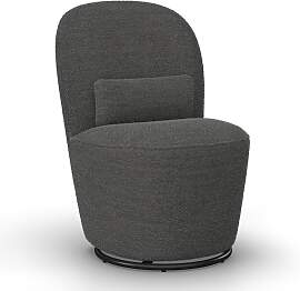Stuhl Vittore Grau Bouclé Gepolstert drehbar