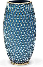 Suanti Dekorative Blumenvase, Blau und Gold Vase,