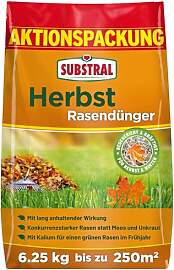 SUBSTRAL Herbst Rasendünger, 6,25 kg Sack,