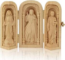 Suerhatcon Kleine Reise Altar Holz Tragbare Kirche 