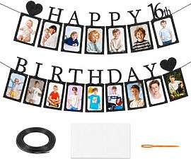 Sugfews Deko 16. Geburtstag Junge Schwarz,