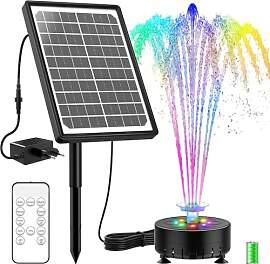 SUJFEE 10W Buntes LED Solar Springbrunnen für