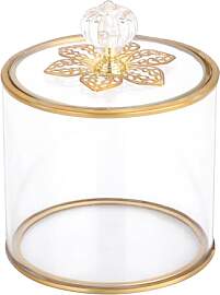 SUMTree Wattestäbchen box aus Glas Gold Organizer 
