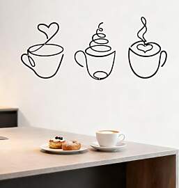 SUNAIAD Wanddeko Metall Schwarz Kaffeetasse