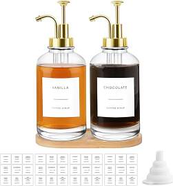 Sunal Kaffee Sirup Spender,Set of 2 Glas Sirup