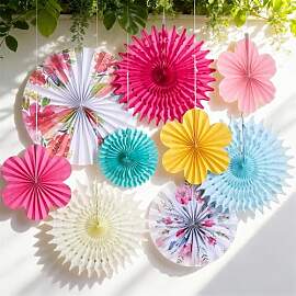 SUNBEAUTY 10 Stück Papier Fächer Dekoration