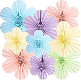 SUNBEAUTY 9 Stück Papier Fächer Dekoration