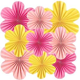 SUNBEAUTY 9 Stück Papier Fächer Dekoration