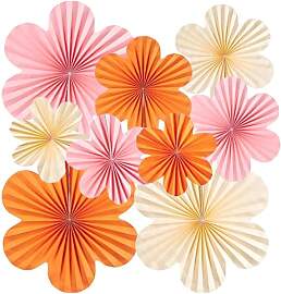 SUNBEAUTY 9 Stück Papier Fächer Dekoration