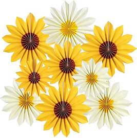 SUNBEAUTY 9 Stück Sonnenblumen Papierfächer