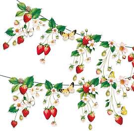 SUNBEAUTY Vintage Erdbeeren Wandtattoo, Botanische 