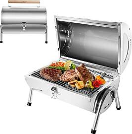 SunJas Edelstahl Klappgrill Holzkohlegrill, BBQ