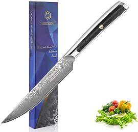 Sunnecko 13cm Steakmesser Damastmesser, Messer aus 