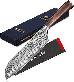 Sunnecko 17cm Santoku Messer Küchenmesser
