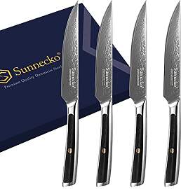 Sunnecko 4 Teilig Steakmesser Set, Hochwertige