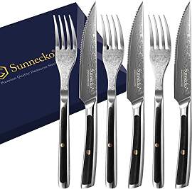 Sunnecko Steakbesteck Set Steakmesser Set - 6pcs