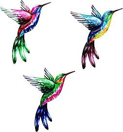 SUNNEKO 3 Stücke Metall Kolibri Wanddeko Wand