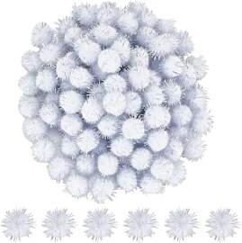 SUNNYCLUE 120 Stück Glitzer Pompon Bälle