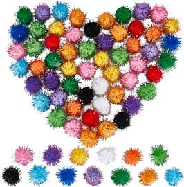 SUNNYCLUE 130 Stück 13 Farben Große Pompons