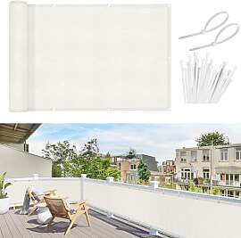 Sunnylaxx Balkon Sichtschutz 80x500cm, Cream weiß 