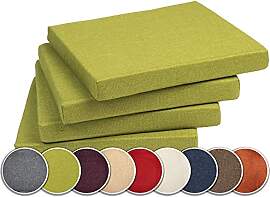 sunnypillow 4er Set Stuhlkissen mit Bindebänder - 
