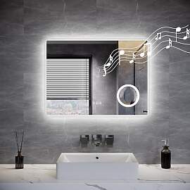 SUNXURY LED Badspiegel 80 x 60 cm Wandspiegel Bad