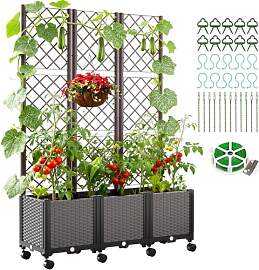 SUNYRISY Hochbeet mit Rankgitter, Blumenkasten mit 