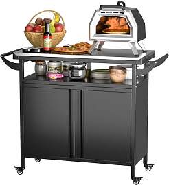 SUPEER Grillwagen Grilltisch, Pizzatisch mit 4