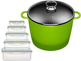 Suppentopf KING, grün, B:26cm H:18cm L:33cm