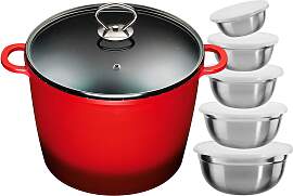 Suppentopf KING, rot, B:26cm H:18cm L:33cm