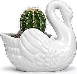 Supvox Keramik-Blumentopf Schwan Form Für