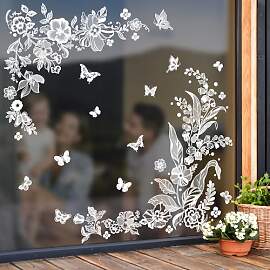 Supzone Fensteraufkleber Weiße Lotusblume