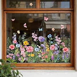 Supzone Fensterbilder Blumen Frühling Sommer