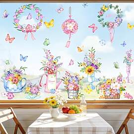 Supzone Fensterbilder Blumen Frühling Sommer