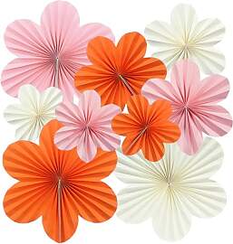 Surflyee 9 Stück Papierblumen Deko Hängend,
