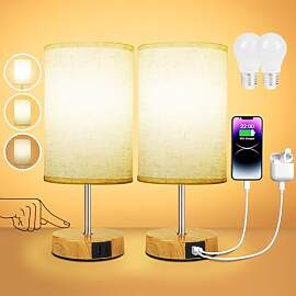 Suright Nachttischlampe Touch Dimmbar 2er Set,