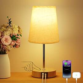 Suright Nachttischlampe Touch Dimmbar, Tischlampe