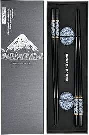 Sushi Geschenke-Set Essstäbchen Premium Holz 2