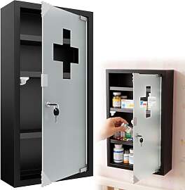 Suusolny Medizinschrank Apothekerschrank mit Glas