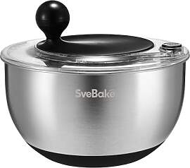 SveBake 5L Salatschleuder Edelstahl mit