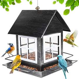 SWAWIS Vogelfutterhaus Metall Vogelfutterstation