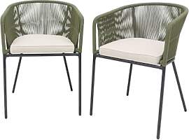 sweeek - 2er-Set Gartensessel aus verzinktem Stahl 