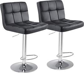 Sweetcrispy Barhocker 2er Set,PU-Leder