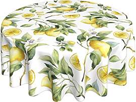 Sweetshow Zitronen-Tischdecke, rund, 152,4 cm,